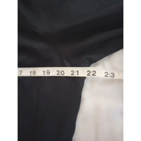 Boston Proper Button Up Blouse SZ 14 New Black Stretch Beaded Collar Long Sleeve - Picture 7 of 8